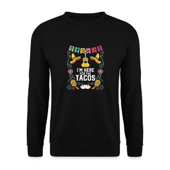 Je suis ici pour les tacos Mangeur de tacos Cuisine mexicaine - Sweat-shirt Unisexe - noir - Devant - Alina (178cm) & Michal (187cm)