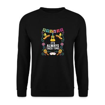 C’est toujours l’heure des tacos Cuisine mexicaine Taco gastronomique - Sweat-shirt Unisexe - noir - Devant - Alina (178cm) & Michal (187cm)