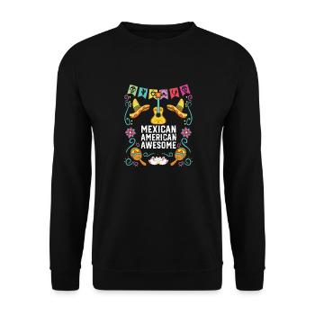 Mexican American Awesome America Mexico American - Unisex Pullover - Schwarz - Vorne - Alina (178cm) & Michal (187cm)