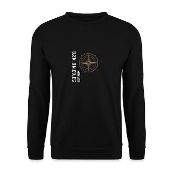 Coordonnées de Borkum - Sweat-shirt Unisexe - noir - Devant - Alina (178cm) & Michal (187cm)