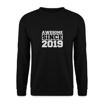 Awesome since 2019 - Unisex Sweatshirt - black - Front - Alina (178cm) & Michal (187cm)