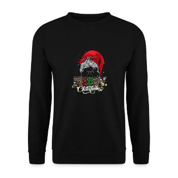 Merry Christmas Christmas Elf Outfit - Unisex Sweatshirt - black - Front - Alina (178cm) & Michal (187cm)