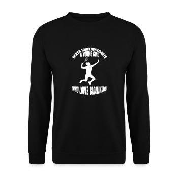 Badminton Badminton Girls Badminton Player - Unisex Sweatshirt - black - Front - Alina (178cm) & Michal (187cm)