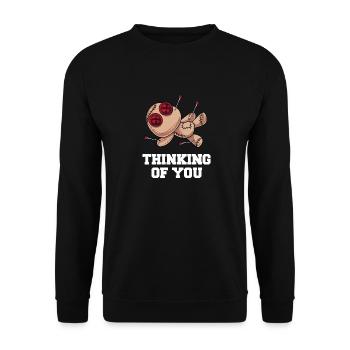 Thinking of You Voodoo Doll Design - Unisex Sweatshirt - black - Front - Alina (178cm) & Michal (187cm)