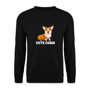 Cute Corgi Dog Pet Design - Unisex Sweatshirt - black - Front - Alina (178cm) & Michal (187cm)