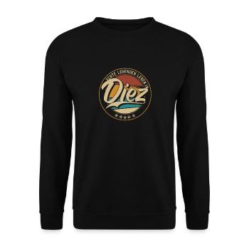 Diez Echte Legenden leben in Diezer - Unisex Pullover - Schwarz - Vorne - Alina (178cm) & Michal (187cm)