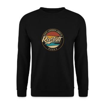 Rastatt Echte Legenden leben in Rastatter - Unisex Pullover - Schwarz - Vorne - Alina (178cm) & Michal (187cm)