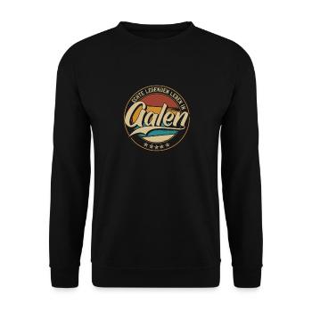 Aalen Echte Legenden leben in Aalen - Unisex Pullover - Schwarz - Vorne - Alina (178cm) & Michal (187cm)