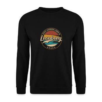 Leonberg Echte Legenden leben in Leonberger - Unisex Pullover - Schwarz - Vorne - Alina (178cm) & Michal (187cm)