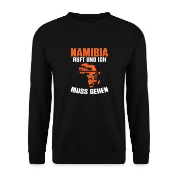 Namibia Ruft Und Ich Muss Gehen Afrika Wildlife - Unisex Pullover - Schwarz - Vorne - Alina (178cm) & Michal (187cm)