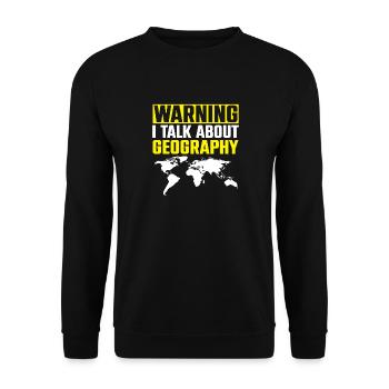 Avertissement je parle de géographie carte du monde - Sweat-shirt Unisexe - noir - Devant - Alina (178cm) & Michal (187cm)