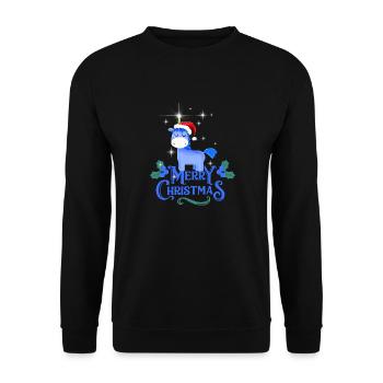 Unicorn XMAS Unicorn Christmas Unicorn - Unisex Sweatshirt - black - Front - Alina (178cm) & Michal (187cm)