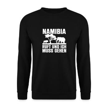 Namibia Ruft Und Ich Muss Gehen Afrika Wildlife - Unisex Pullover - Schwarz - Vorne - Alina (178cm) & Michal (187cm)