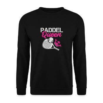 Paddel Queen Tennis Ball Schläger Sport - Unisex Pullover - Schwarz - Vorne - Alina (178cm) & Michal (187cm)