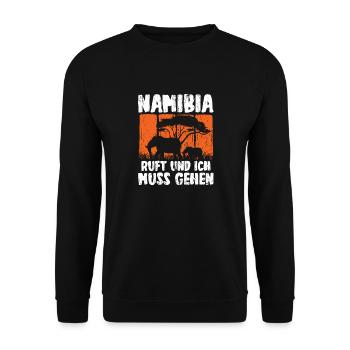Namibia Ruft Und Ich Muss Gehen Afrika Wildlife - Unisex Pullover - Schwarz - Vorne - Alina (178cm) & Michal (187cm)
