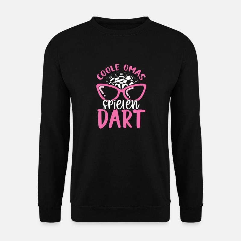 Coole Omas Spielen Dart Dartscheibe Dartbrett - Unisex Pullover - Schwarz