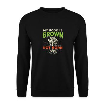 Veganer Vegetarischer Gärtner und Veganes Essen - Unisex Pullover - Schwarz - Vorne - Alina (178cm) & Michal (187cm)