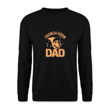 Français Horn Dad Hornist Horniste Corniste - Sweat-shirt Unisexe - noir - Devant - Alina (178cm) & Michal (187cm)