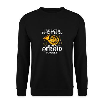 J’ai une corne Français et je n’ai pas peur de l’utiliser - Sweat-shirt Unisexe - noir - Devant - Alina (178cm) & Michal (187cm)