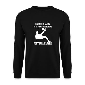 Fußballer Fußballtrainer Fußball Fußballspieler - Unisex Pullover - Schwarz - Vorne - Alina (178cm) & Michal (187cm)
