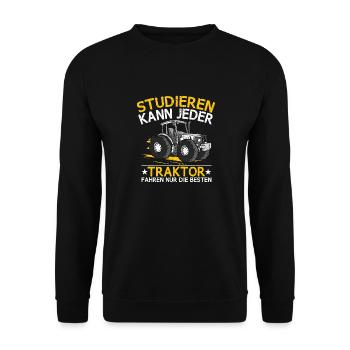Traktor Fahren Nur Die Besten Trekker Bauernhof - Unisex Pullover - Schwarz - Vorne - Alina (178cm) & Michal (187cm)