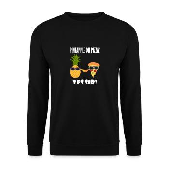 Pizza à l'ananas et à la pizza Pizzaiolo Hawaii - Sweat-shirt Unisexe - noir - Devant - Alina (178cm) & Michal (187cm)