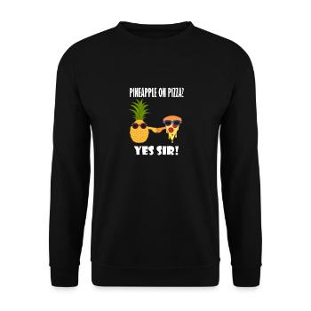 Ananas auf Pizza Buddy Hawaii Pizza Chef - Unisex Pullover - Schwarz - Vorne - Alina (178cm) & Michal (187cm)