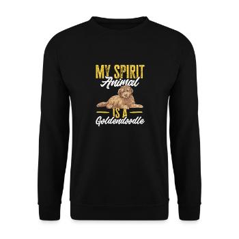 Goldendoodle Doodle Hund - Unisex Pullover - Schwarz - Vorne - Alina (178cm) & Michal (187cm)