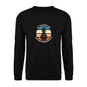 Manger des ananas, des fruits exotiques, des - Sweat-shirt Unisexe - noir - Devant - Alina (178cm) & Michal (187cm)