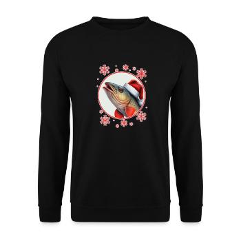 Pêche Pêcheur Pêcheuse Noël Pêcheur Poisson - Sweat-shirt Unisexe - noir - Devant - Alina (178cm) & Michal (187cm)