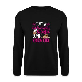 Goldendoodle Doodle Hund - Unisex Pullover - Schwarz - Vorne - Alina (178cm) & Michal (187cm)