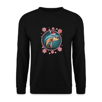 Pêche Pêcheur Pêcheuse Noël Pêcheur Poisson - Sweat-shirt Unisexe - noir - Devant - Alina (178cm) & Michal (187cm)
