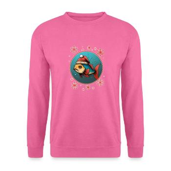 Pêche Pêcheur Pêcheuse Noël Pêcheur Poisson - Sweat-shirt Unisexe - rose - Devant