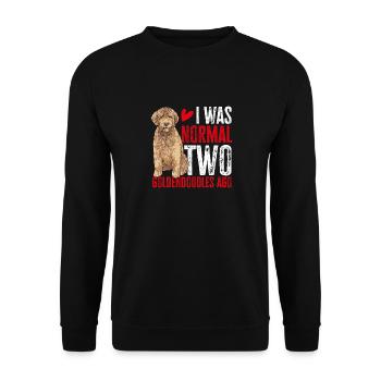 Goldendoodle Doodle Hund - Unisex Pullover - Schwarz - Vorne - Alina (178cm) & Michal (187cm)