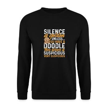 Goldendoodle Doodle Hund - Unisex Pullover - Schwarz - Vorne - Alina (178cm) & Michal (187cm)