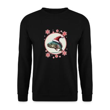 Pêche Pêcheur Pêcheuse Noël Pêcheur Poisson - Sweat-shirt Unisexe - noir - Devant - Alina (178cm) & Michal (187cm)