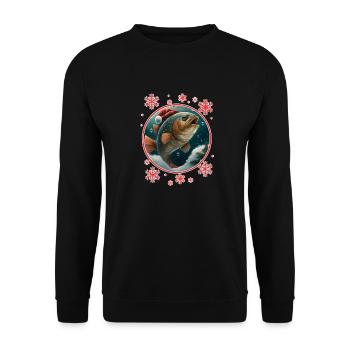 Pêche Pêcheur Pêcheuse Noël Pêcheur Poisson - Sweat-shirt Unisexe - noir - Devant - Alina (178cm) & Michal (187cm)