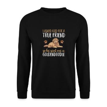 Goldendoodle Doodle Chien - Sweat-shirt Unisexe - noir - Devant - Alina (178cm) & Michal (187cm)