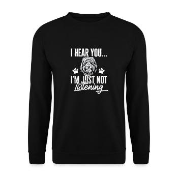 Goldendoodle Doodle Hund - Unisex Pullover - Schwarz - Vorne - Alina (178cm) & Michal (187cm)