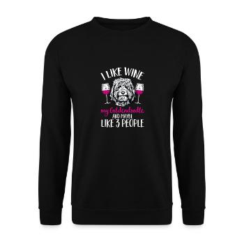 Goldendoodle Doodle Hund - Unisex Pullover - Schwarz - Vorne - Alina (178cm) & Michal (187cm)