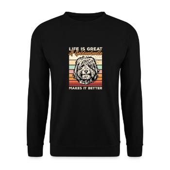Goldendoodle Doodle Hund - Unisex Pullover - Schwarz - Vorne - Alina (178cm) & Michal (187cm)