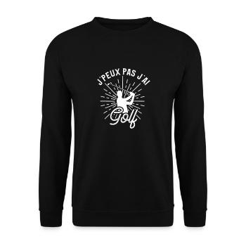 Je peux pas j'ai golf Humour drôle cadeau golfeur - Sweat-shirt Unisexe - noir - Devant - Alina (178cm) & Michal (187cm)