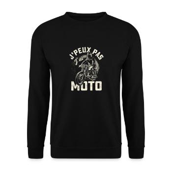 Motard J'Peux Pas J'ai Moto - Sweat-shirt Unisexe - noir - Devant - Alina (178cm) & Michal (187cm)