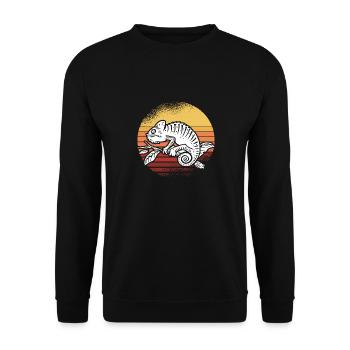 Lizard Reptile Herpetology Herpetologist Retro Vin - Unisex Sweatshirt - black - Front - Alina (178cm) & Michal (187cm)