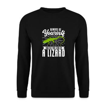 Lizard Reptile Herpetology Herpetologist - Unisex Sweatshirt - black - Front - Alina (178cm) & Michal (187cm)