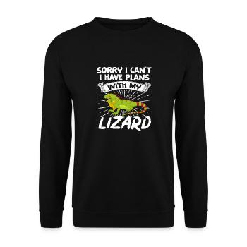 Lizards Reptile Sorry I can't I h - Unisex Sweatshirt - black - Front - Alina (178cm) & Michal (187cm)