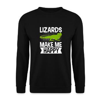 Lizards Lizard Lovers Reptiles Herpetologi - Unisex Sweatshirt - black - Front - Alina (178cm) & Michal (187cm)