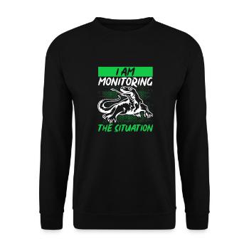 Lizard Reptile Herpetology Herpetologist - Unisex Sweatshirt - black - Front - Alina (178cm) & Michal (187cm)