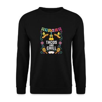 Tacos And Chill Taco Eater Mexican Food Foodie - Unisex Sweatshirt - black - Front - Alina (178cm) & Michal (187cm)