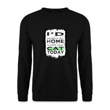 maison chat chaton anniversaire cadeau idée avogato fun - Sweat-shirt Unisexe - noir - Devant - Alina (178cm) & Michal (187cm)